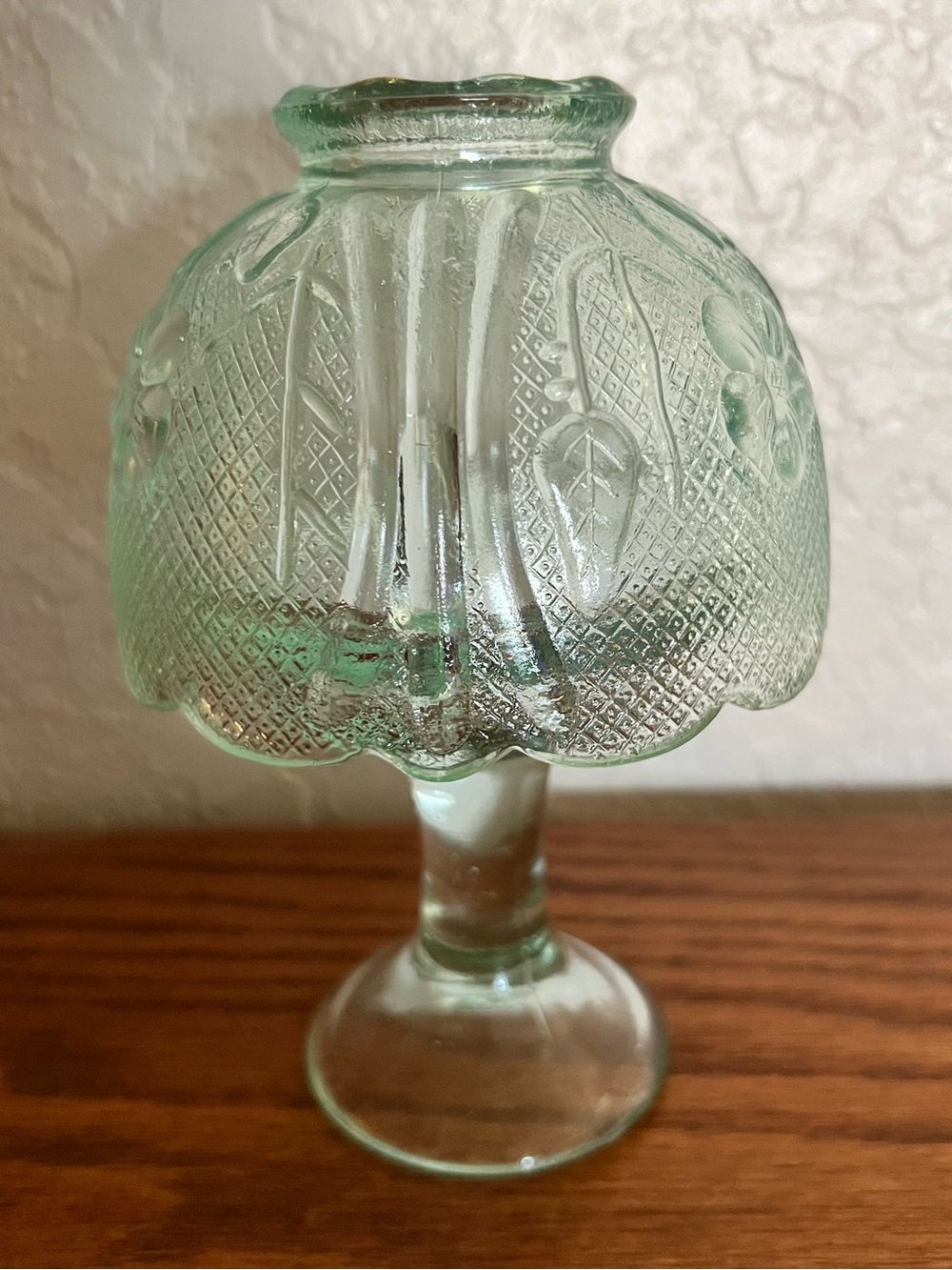 Vintage House of Lloyd Mint Green Glass Fairy Lamp - Picture 4 of 10